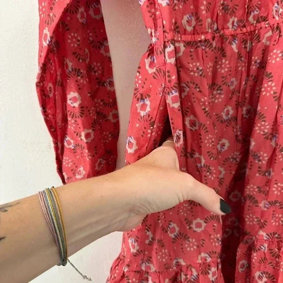 Xirena Jia Floral Silk Blend Mini Dress Coral Blush - Picture 8 of 13